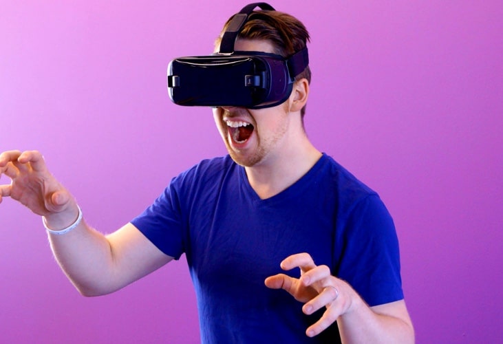 Man with VR visor